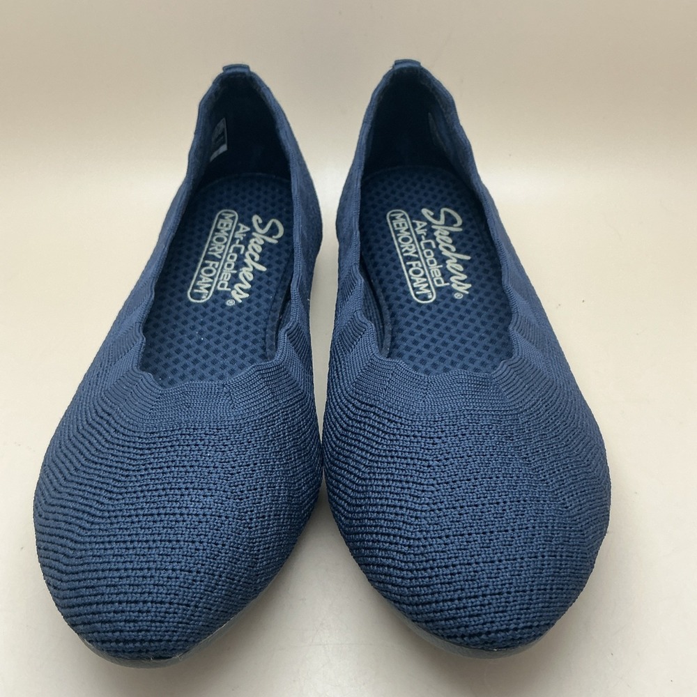 Skechers Relaxed Fit Navy Blue Air Cooled Memory Foam Slip On Shoes Women's 6